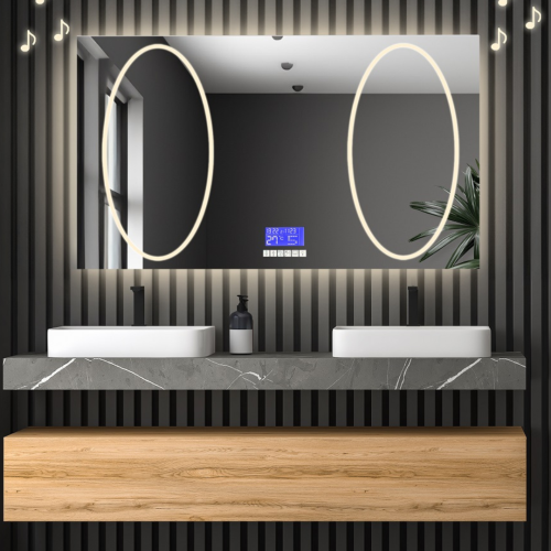 Rechteckiger Badezimmerspiegel mit Touchpanel - MELISA II...