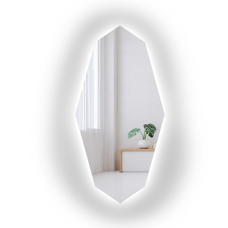 Dekorativer Spiegel mit scharfer, organischer Form und LED-Beleuchtung - RIOLIT LED