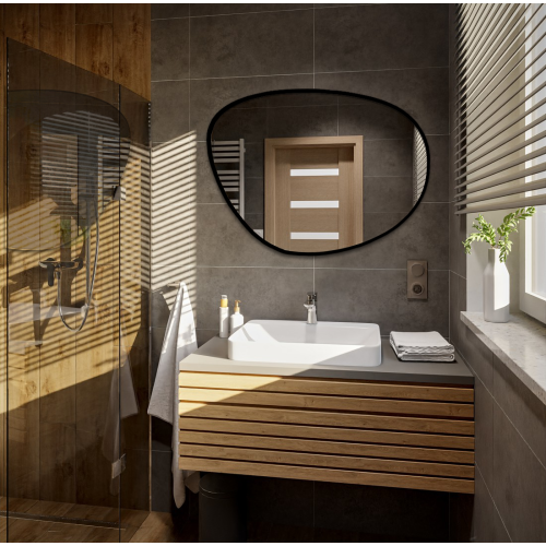 Unregelmäßig geformter Spiegel in einem Rahmen - AGAT IM...