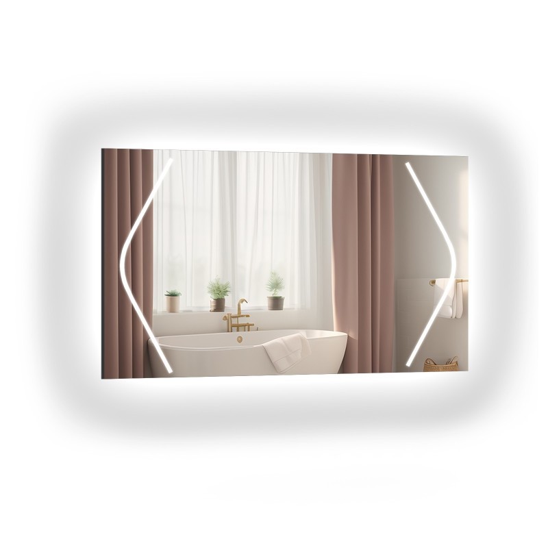 Rechteckiger Badezimmerspiegel mit Hintergrundbeleuchtung - SOFIA LED