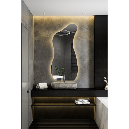 Organisch geformter Spiegel mit Beleuchtung - ANGELIT LED