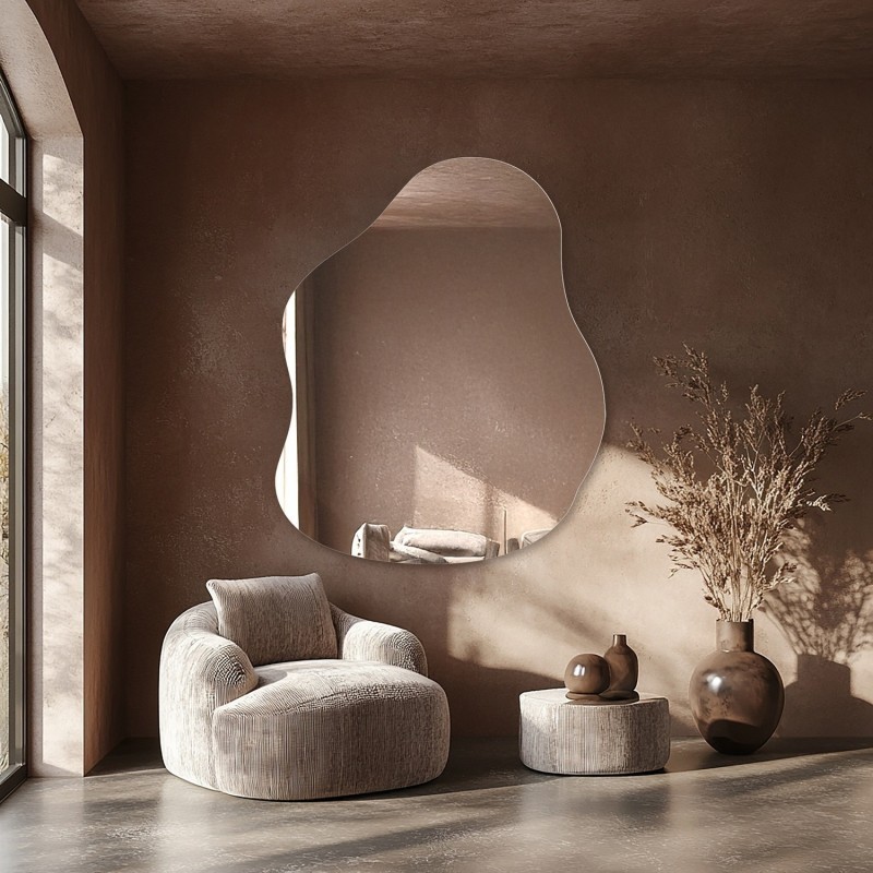 Dekorativer Spiegel in organischer Form - STONE