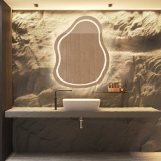 Badezimmerspiegel mit unregelmäßiger Form - STONE LED II