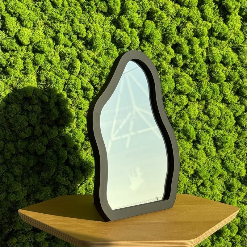Kosmetikspiegel mit schwarzem MDF-Rahmen - STONE PETITE