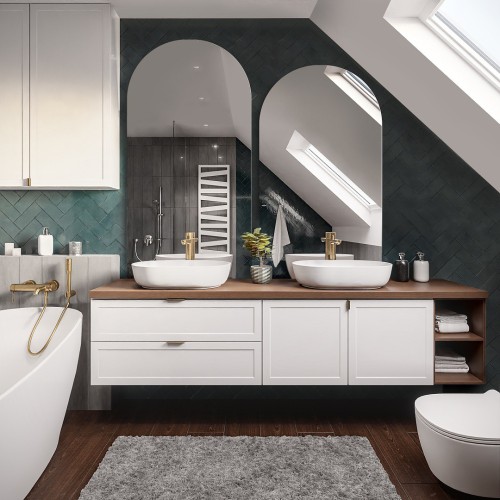 Set aus zwei halbovalen Badezimmerspiegeln - FRANK SET