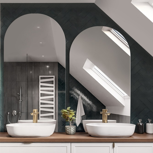 Set aus zwei halbovalen Badezimmerspiegeln - FRANK SET 2