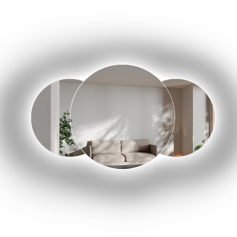 Spiegelset für Badezimmer mit Hintergrundbeleuchtung - UNIVERSE DOUBLE LED