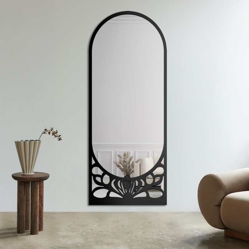 Halbovaler Spiegel mit durchbrochenem MDF-Dekor – VERONELLE ARDELLA 80x200