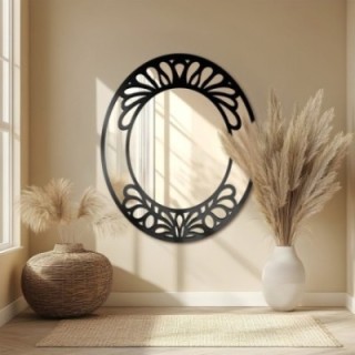 Ovaler Spiegel mit durchbrochenem MDF-Dekor – VERONELLE BELIRE 125x150