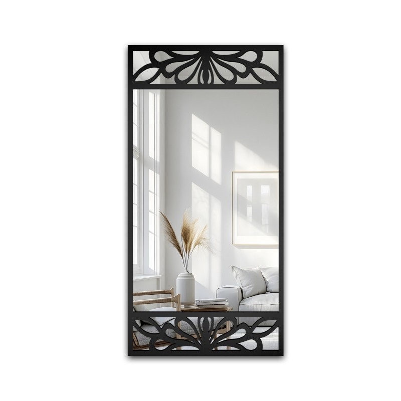 Rechteckiger Spiegel mit durchbrochenem MDF-Dekor – VERONELLE SERENEO 100x200