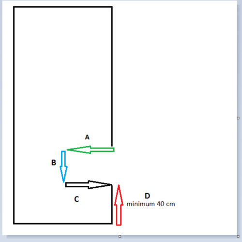 Großer rechteckiger Badezimmerspiegel mit Ausschnitt für... 2
