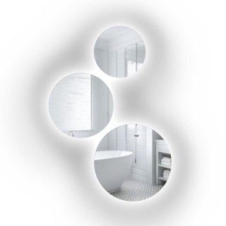 Set bestehend aus drei Rundspiegeln mit Hintergrundbeleuchtung - TRES LED