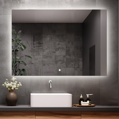 Rechteckiger Badezimmerspiegel mit Schalter - AGIS LED...