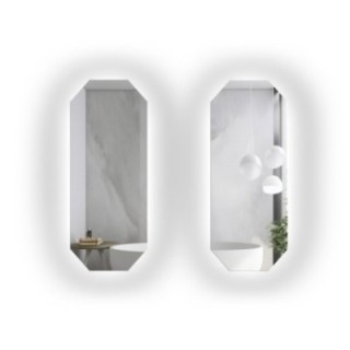 Achteckiger Spiegelsatz mit Beleuchtung - SET VON OKTAGON LED