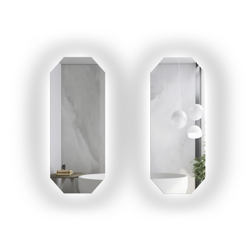 Achteckiger Spiegelsatz mit Beleuchtung - SET VON OKTAGON LED