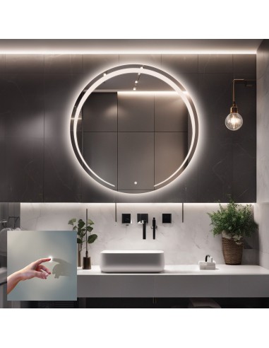 Badezimmerspiegel rund mit Schalter - NELA LED...