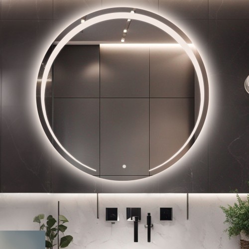 Badezimmerspiegel rund mit Schalter - NELA LED PREMIUM