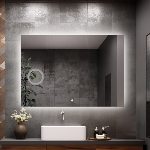 Badezimmerspiegel rechteckig mit Zoomspiegel und Schalter...