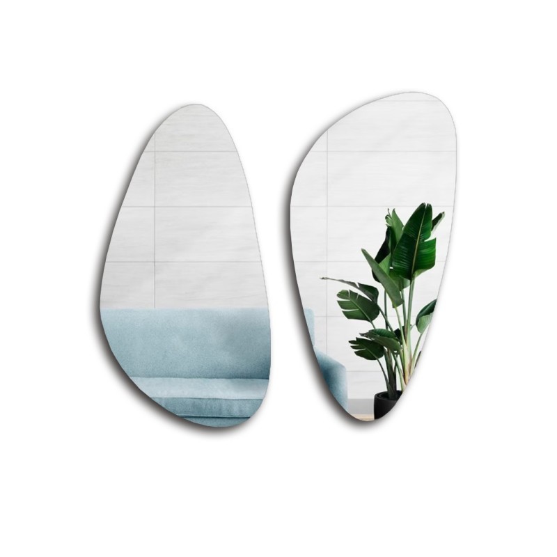 Set von zwei Spiegeln in unregelmäßiger Form - SELENIT