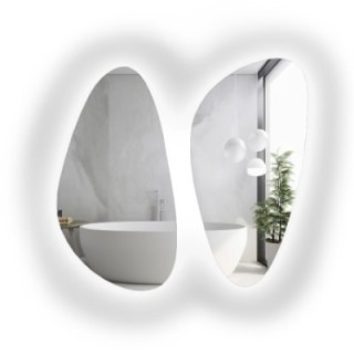 Set aus zwei Spiegeln in unregelmäßiger Form mit Beleuchtung - SELENIT LED