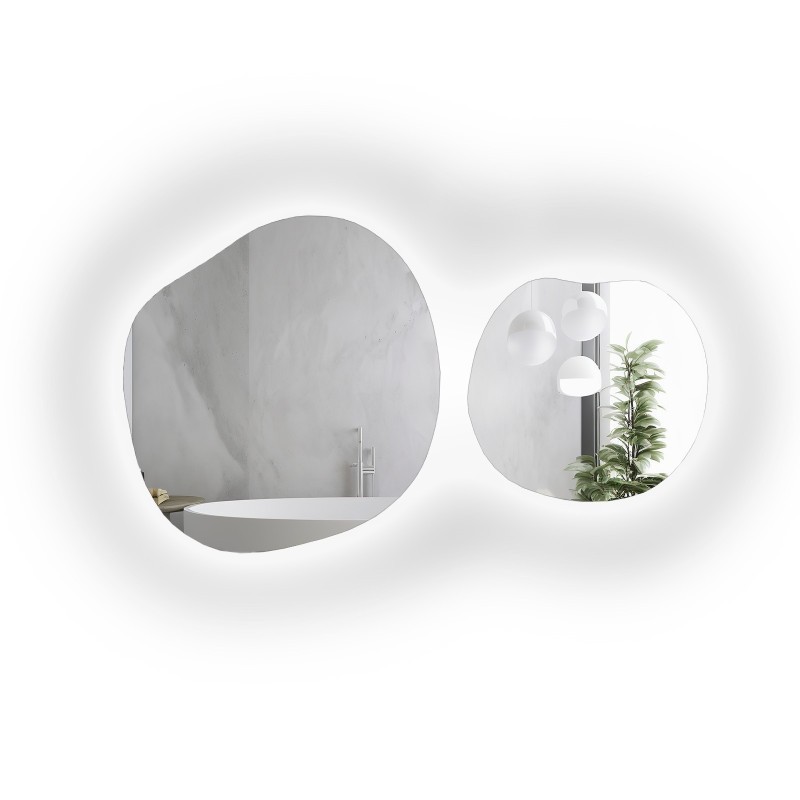 Set aus organischen Spiegeln mit Beleuchtung - SODALIT LED