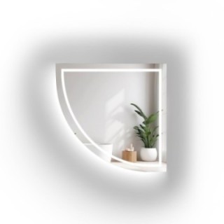 Badezimmerspiegel mit Hintergrundbeleuchtung, Viertelkreis LED II