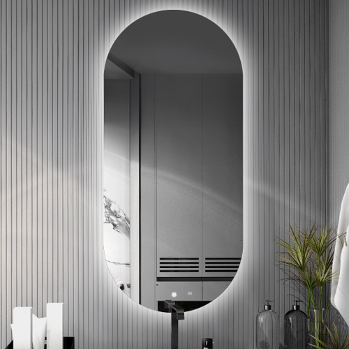 Ovales Badezimmerspiegel mit Schalter - NIKO LED PREMIUM