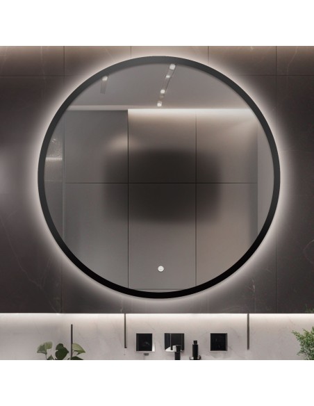 Badezimmerspiegel rund im Rahmen mit Antibeschlagmatte - OTTO LED PREMIUM