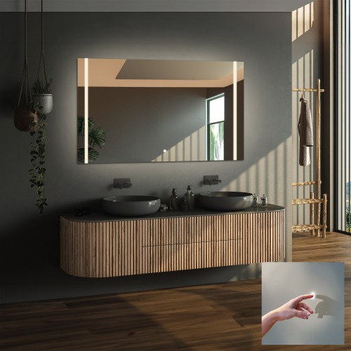 Rechteckiger Badezimmerspiegel mit Schalter - FLAWIA LED... 2