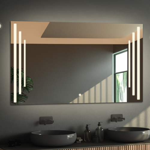 Rechteckiger Badezimmerspiegel mit Bluetooth-Lautsprecher...