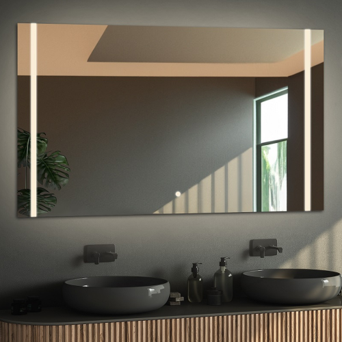 Rechteckiger Badezimmerspiegel mit Bluetooth-Lautsprecher...