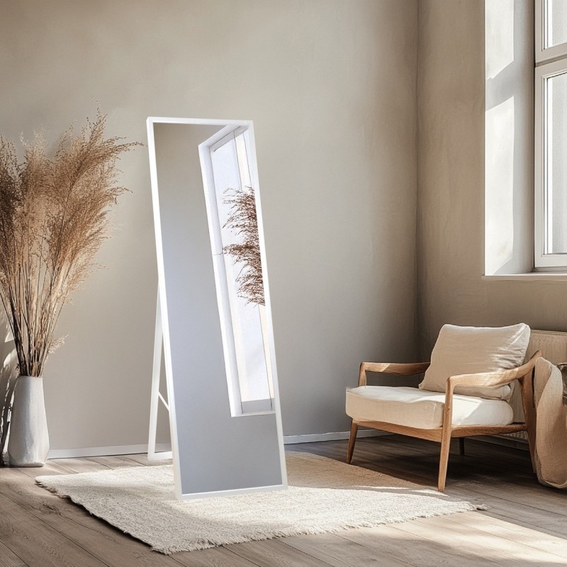 Standspiegel mit schmalem Holzrahmen für Garderobe - 3005 - Rahmenfarbe nach Wahl