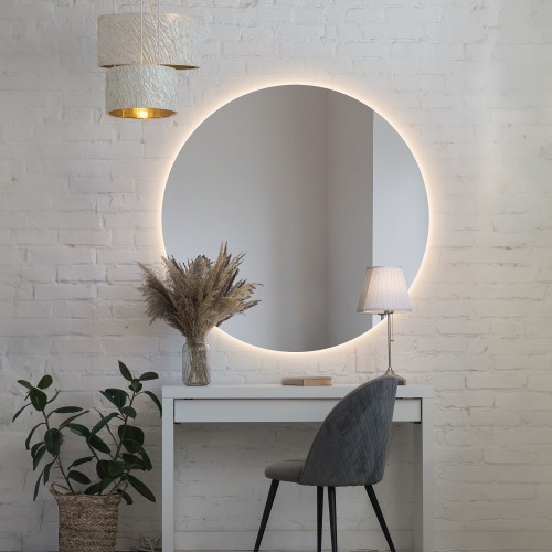 Runder Badezimmerspiegel mit Hintergrundbeleuchtung -...