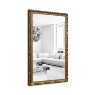 Spiegel mit Holzrahmen mit goldfarbener Ornamentik - 5004003