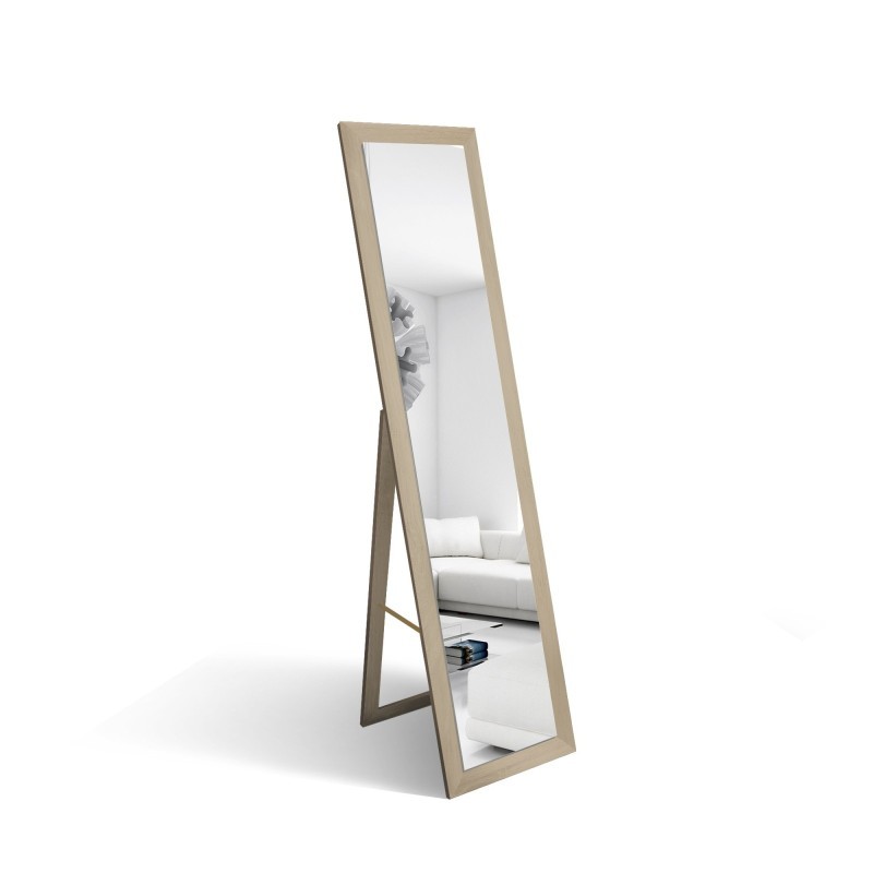 Standspiegel mit Rohholzrahmen in skandinavischer Optik - 5005