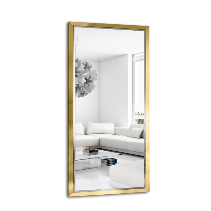 Spiegel mit elegantem Holzrahmen in Gold und Silber - 5201011