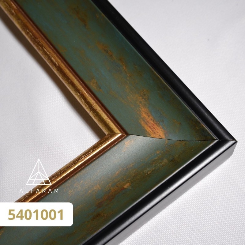 Spiegel mit goldgrünem Holzrahmen - 5401001