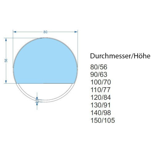 Runder Spiegel in goldenem MDF-Rahmen SLIM mit Freiraum -... 2