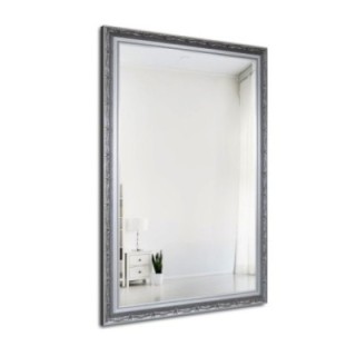 Spiegel mit silberfarbener Rahmenornamentik - 8001001
