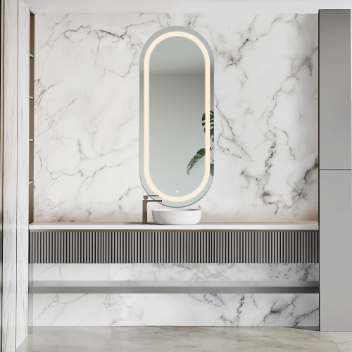 Ovaler Spiegel mit Hintergrundbeleuchtung, sandgestrahlt... 2