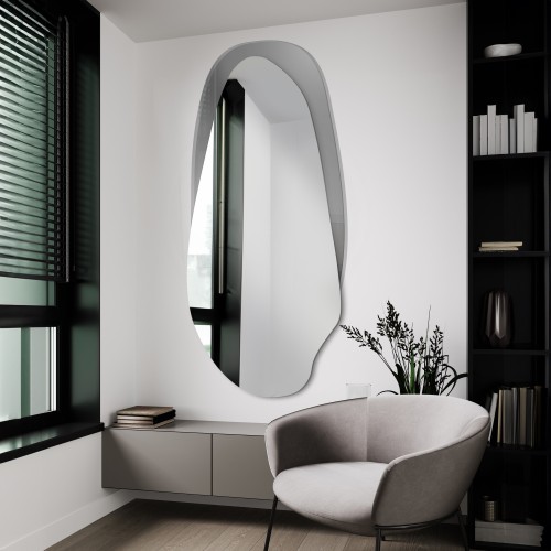 Dekorativer Spiegel auf graphitfarbenem Antisol - FUSION