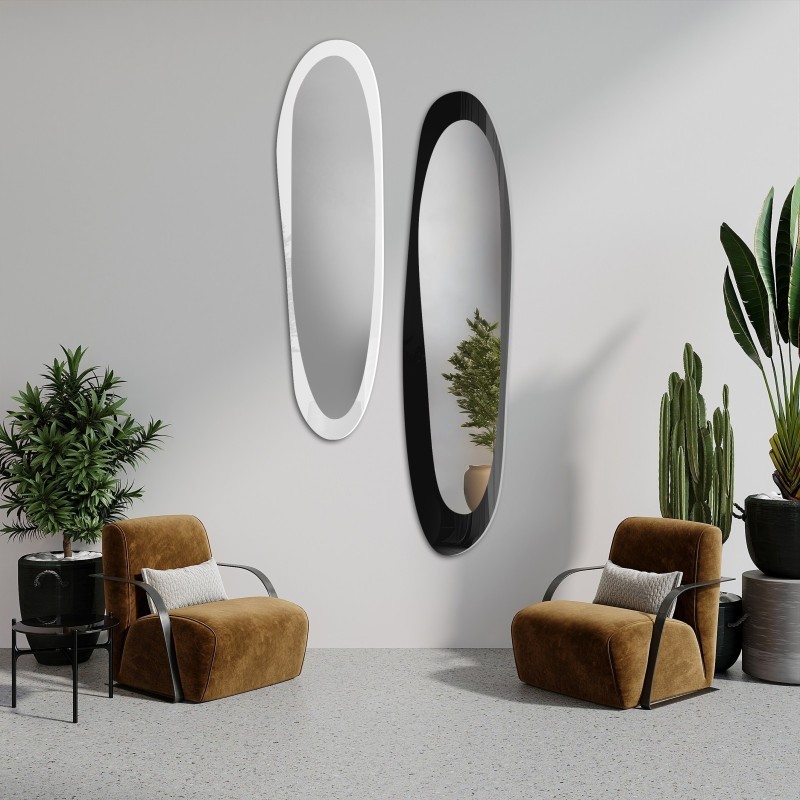 Set aus zwei Spiegeln mit Lacobel in unregelmäßiger Form - SECCO