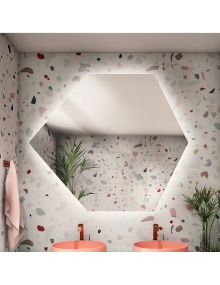 Spiegel in geometrischer Form mit Beleuchtung – GEOME LED