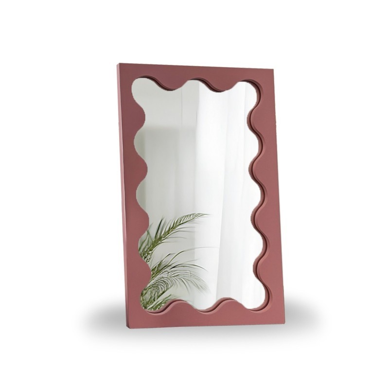 Kosmetikspiegel in rosa MDF-Rahmen – BLOBS PRISM PETITE