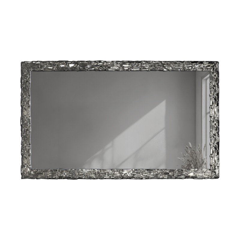 Eleganter Wandspiegel in silbernem Rahmen mit graphitfarbener Spiegelfläche – CLAUDE GRAPHITE