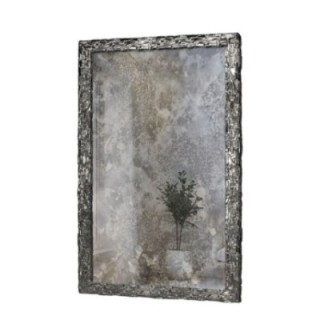 Eleganter Wandspiegel in silbernem Rahmen mit gealterter Spiegelfläche – CLAUDE SILVER