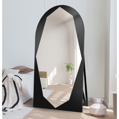 Organischer Standspiegel in Halboval mit MDF-Rahmen -... 2