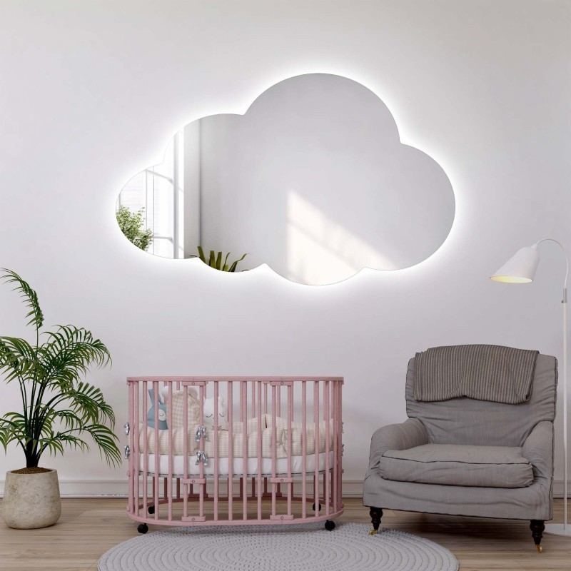 Wandspiegel für das Kinderzimmer in Form einer Wolke mit Beleuchtung – CLOUD LED