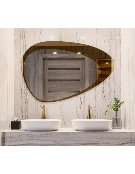 Spiegel in organischer Form zweifarbige Spiegeltafel - KALCYT