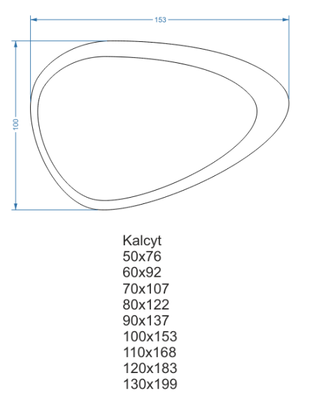 Spiegel in organischer Form zweifarbige Spiegeltafel - KALCYT